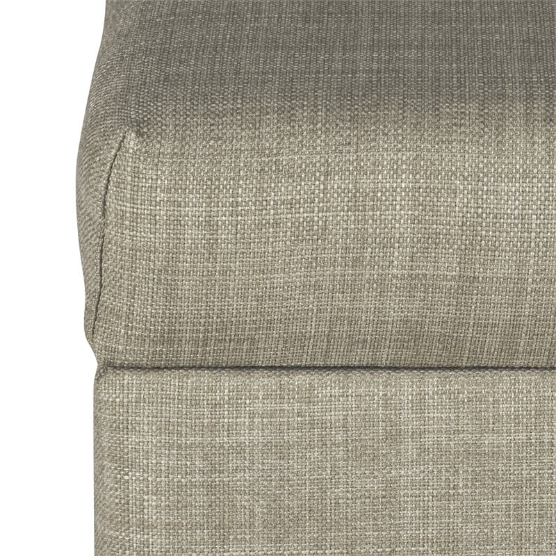 HomePop Transitional Fabric Medium Storage Ottoman in Tan Finish