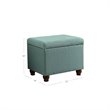 HomePop Transitional Fabric Textured Medium Storage Ottoman in Aqua Blue