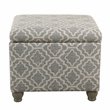 HomePop Transitional Fabric Geometric Medium Storage Ottoman in Ash Gray