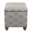 HomePop Transitional Fabric Geometric Medium Storage Ottoman in Ash Gray
