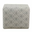 HomePop Transitional Fabric Geometric Medium Storage Ottoman in Ash Gray