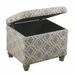 HomePop Transitional Fabric Geometric Medium Storage Ottoman in Ash Gray