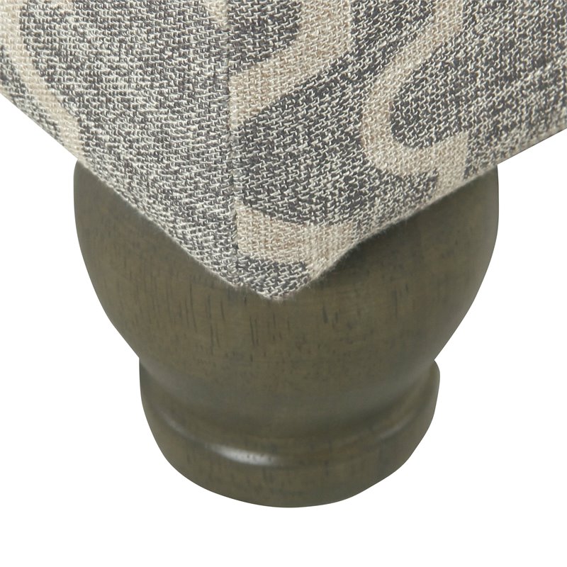 HomePop Transitional Fabric Geometric Medium Storage Ottoman in Ash Gray