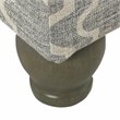 HomePop Transitional Fabric Geometric Medium Storage Ottoman in Ash Gray