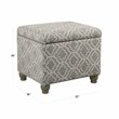 HomePop Transitional Fabric Geometric Medium Storage Ottoman in Ash Gray