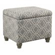 HomePop Transitional Fabric Geometric Medium Storage Ottoman in Ash Gray