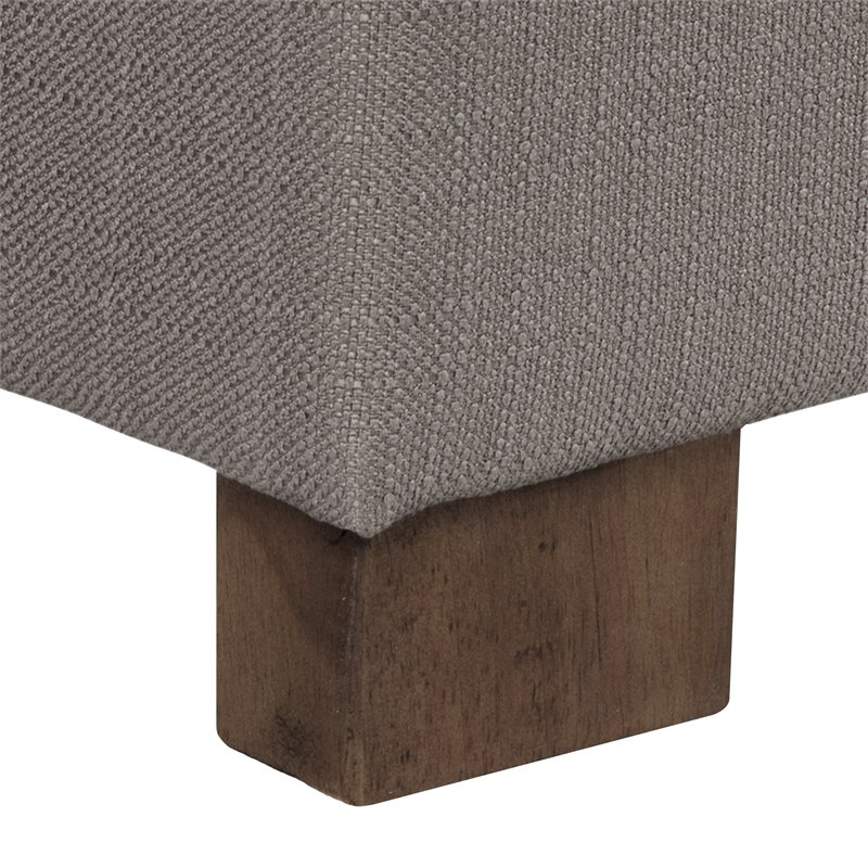 HomePop Traditional Fabric Tufted Large Storage Bench in Gray and Brown