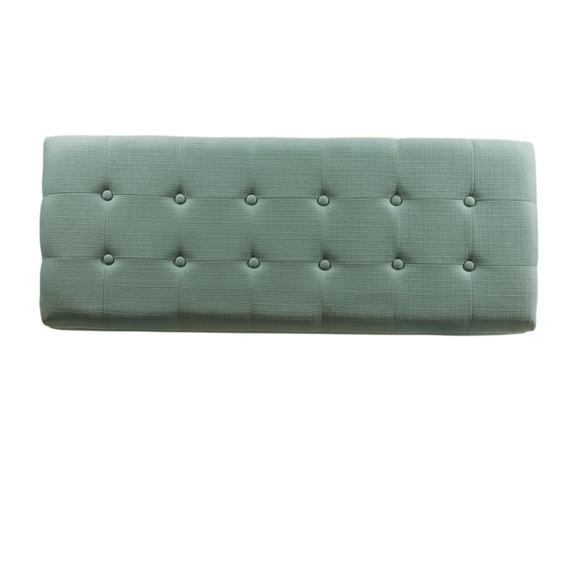 HomePop Traditional Fabric Tufted Large Storage Bench in Teal Blue