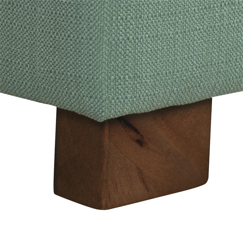 HomePop Traditional Fabric Tufted Large Storage Bench in Teal Blue