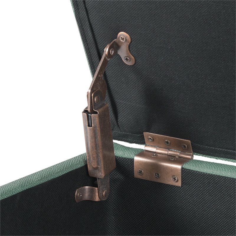 HomePop Traditional Fabric Tufted Large Storage Bench in Teal Blue