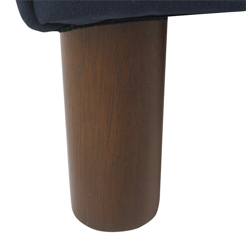 HomePop Rimo Modern Velvet Fabric Storage Bench in Dark Navy