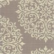 HomePop Round Transitional Fabric Storage Ottoman in Cream/Brown