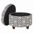 HomePop Suzani Transitional Fabric Fashion Medallion Storage Ottoman in Black