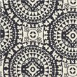 HomePop Suzani Transitional Fabric Fashion Medallion Storage Ottoman in Black