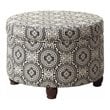 HomePop Suzani Transitional Fabric Fashion Medallion Storage Ottoman in Black