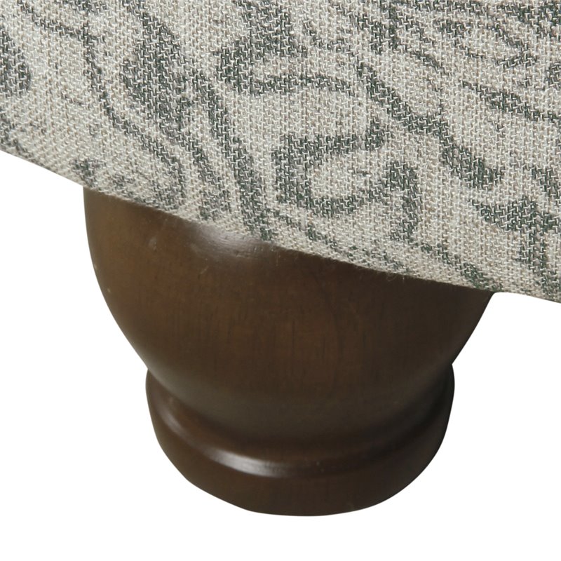 HomePop Transitional Fabric Storage Ottoman with Paisley Floral Pattern in Gray