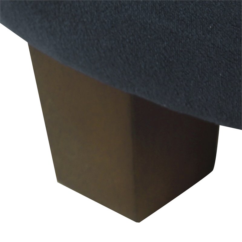 HomePop Transitional Wood and Velvet Large Storage Ottoman in Navy