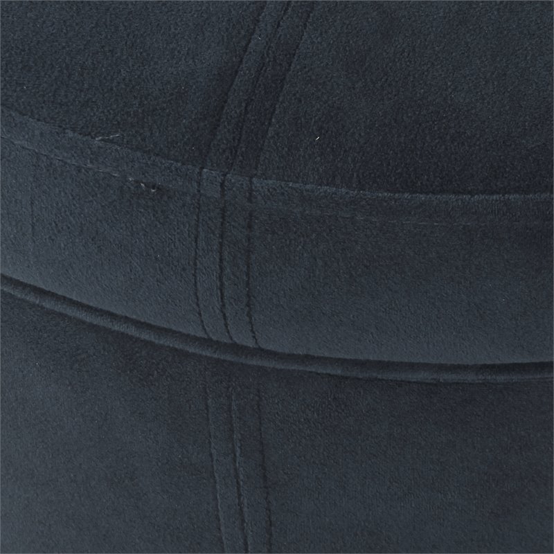 HomePop Transitional Wood and Velvet Large Storage Ottoman in Navy