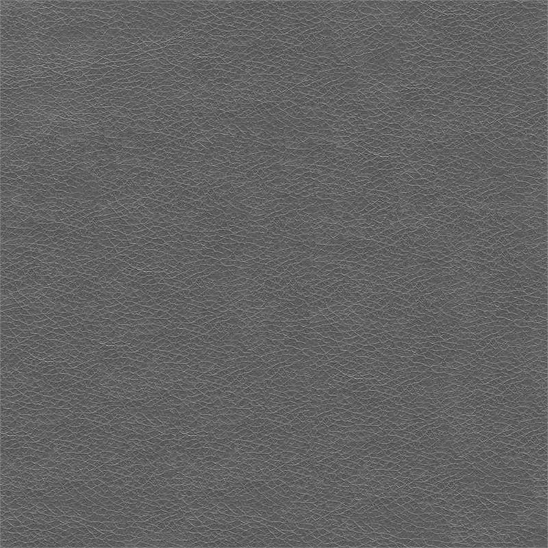 HomePop Transitional Faux Leather Large Storage Ottoman in Gray