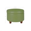 HomePop Transitional Faux Leather Large Storage Ottoman in Green