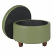 HomePop Transitional Faux Leather Large Storage Ottoman in Green