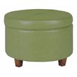 HomePop Transitional Faux Leather Large Storage Ottoman in Green