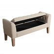 HomePop Kate Transitional Fabric Storage Bench and Settee in Cream