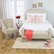 HomePop Kate Transitional Fabric Storage Bench and Settee in Cream
