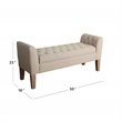 HomePop Kate Transitional Fabric Storage Bench and Settee in Cream
