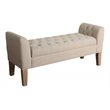 HomePop Kate Transitional Fabric Storage Bench and Settee in Cream