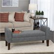 HomePop Tara Transitional Fabric Storage Bench and Settee in Heathered Gray