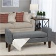 HomePop Tara Transitional Fabric Storage Bench and Settee in Heathered Gray