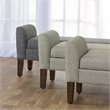 HomePop Tara Transitional Fabric Storage Bench and Settee in Heathered Gray