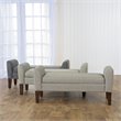 HomePop Tara Transitional Fabric Storage Bench and Settee in Heathered Gray