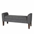 HomePop Tara Transitional Fabric Storage Bench and Settee in Heathered Gray
