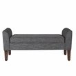 HomePop Tara Transitional Fabric Storage Bench and Settee in Heathered Gray