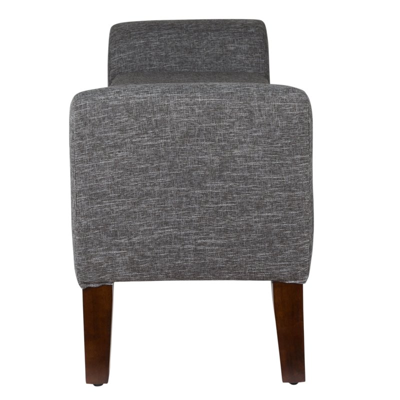 HomePop Tara Transitional Fabric Storage Bench and Settee in Heathered Gray