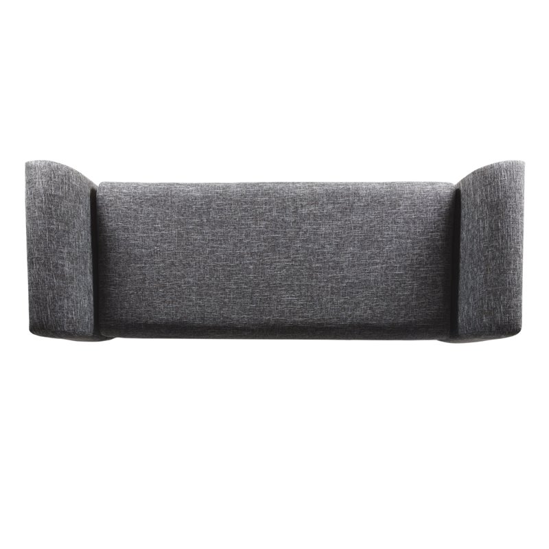 HomePop Tara Transitional Fabric Storage Bench and Settee in Heathered Gray