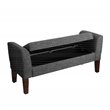 HomePop Tara Transitional Fabric Storage Bench and Settee in Heathered Gray