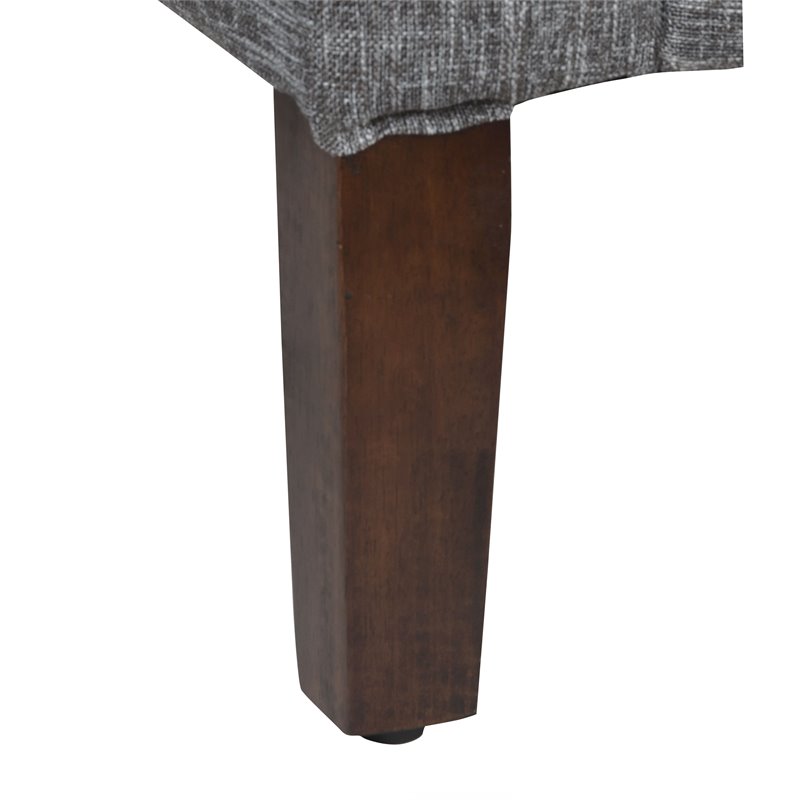 HomePop Tara Transitional Fabric Storage Bench and Settee in Heathered Gray