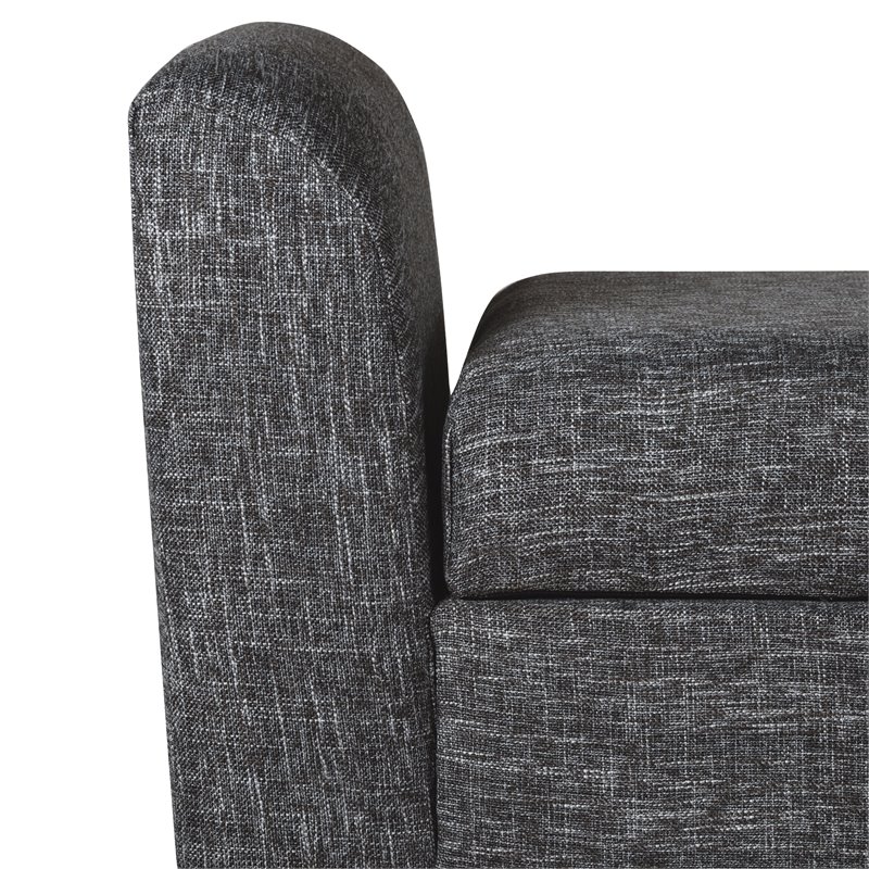 HomePop Tara Transitional Fabric Storage Bench and Settee in Heathered Gray