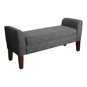 homepop tara transitional fabric storage bench and settee in heathered gray
