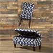 HomePop Transitional Fabric Large Decorative Storage Bench in Navy Blue Geo
