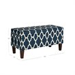 HomePop Transitional Fabric Large Decorative Storage Bench in Navy Blue Geo