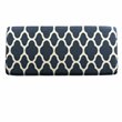 HomePop Transitional Fabric Large Decorative Storage Bench in Navy Blue Geo