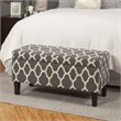 HomePop Transitional Fabric Large Decorative Storage Bench in Geo Gray