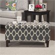 HomePop Transitional Fabric Large Decorative Storage Bench in Geo Gray