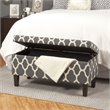 HomePop Transitional Fabric Large Decorative Storage Bench in Geo Gray