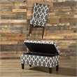 HomePop Transitional Fabric Large Decorative Storage Bench in Geo Gray