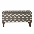 HomePop Transitional Fabric Large Decorative Storage Bench in Geo Gray